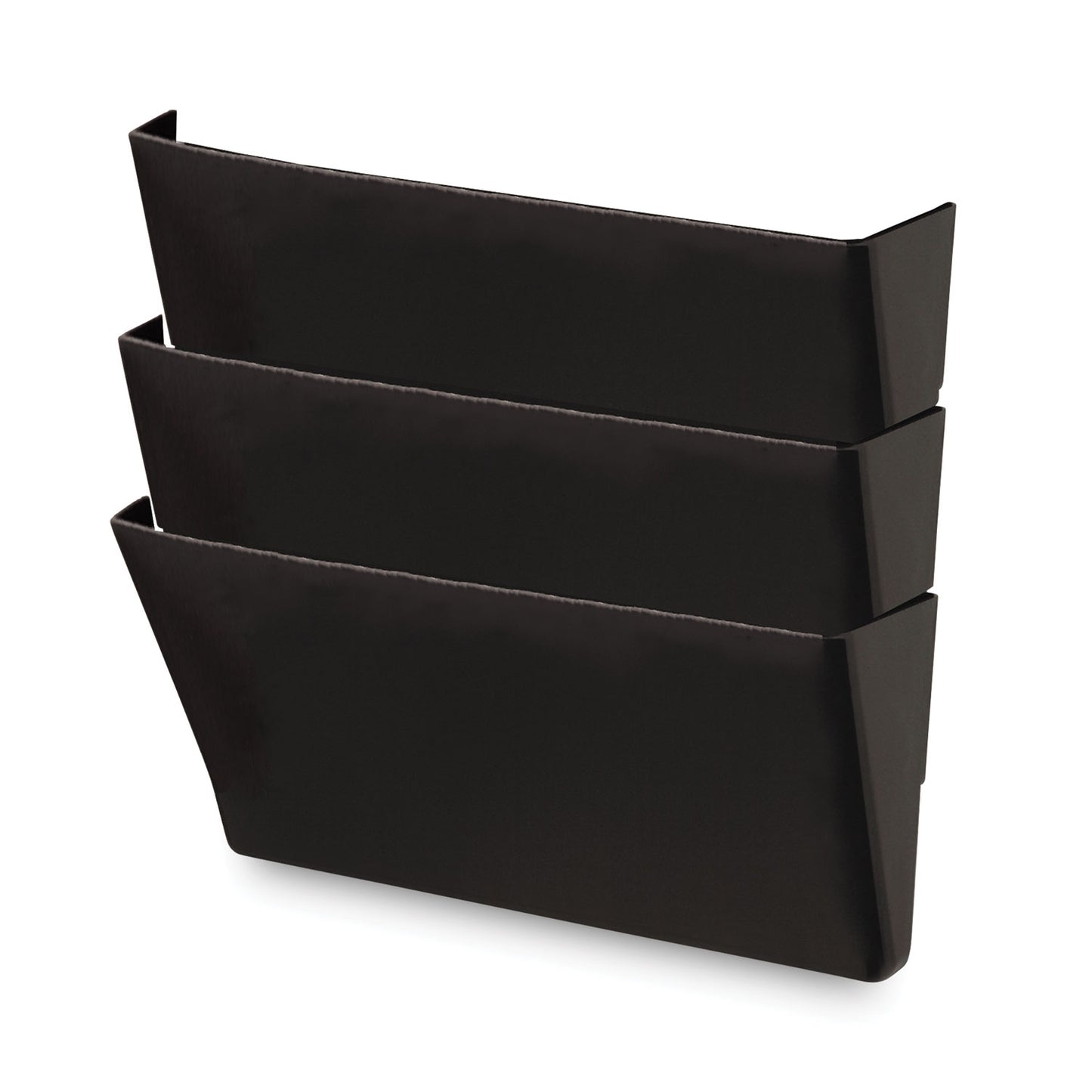 Universal Wall File Pockets, 3 Sections, Letter Size,13" x 4.13" x 14.5", Black, 3/Pack (08121)