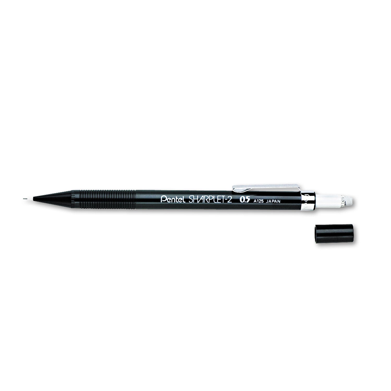 Pentel Sharplet-2 Mechanical Pencil, 0.5 mm, HB (#2), Black Lead, Black Barrel (A125A)