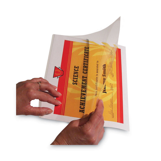 C-Line Quick Cover Laminating Pockets, 12 mil, 9.13" x 11.5", Gloss Clear, 25/Box (65187)