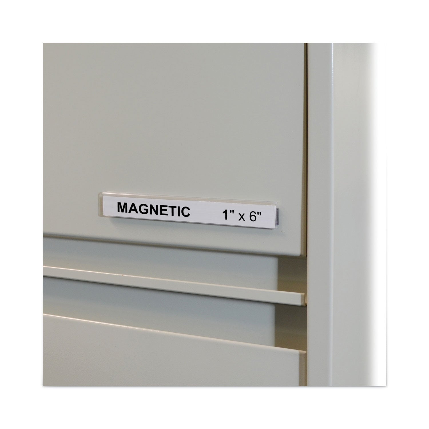 C-Line HOL-DEX Magnetic Shelf/Bin Label Holders, Side Load, 1 x 6, Clear, 10/Box (87227)