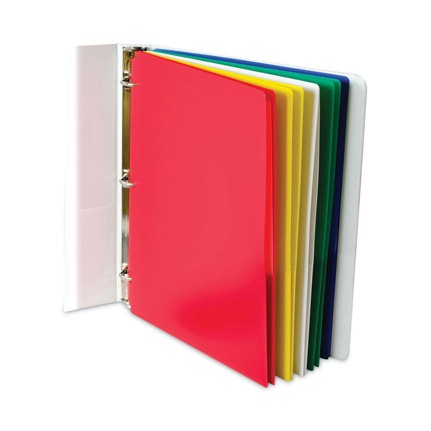 C-Line Two-Pocket Heavyweight Poly Portfolio Folder, 3-Hole Punch, 11 x 8.5, Assorted, 10/Pack (32930)