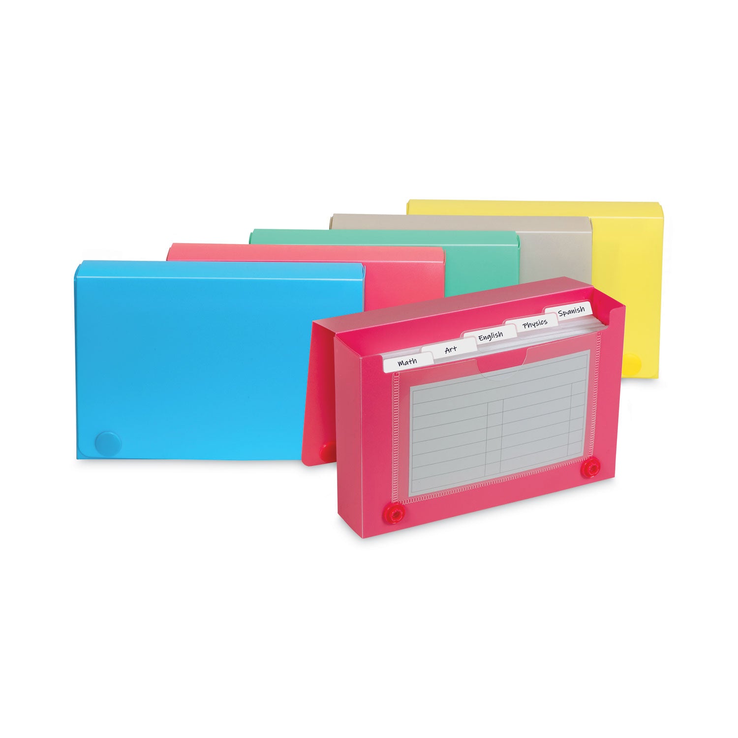 C-Line Index Card Case, Holds 100 3 x 5 Cards, 5.38 x 1.25 x 3.5, Polypropylene, Assorted Colors (58335)