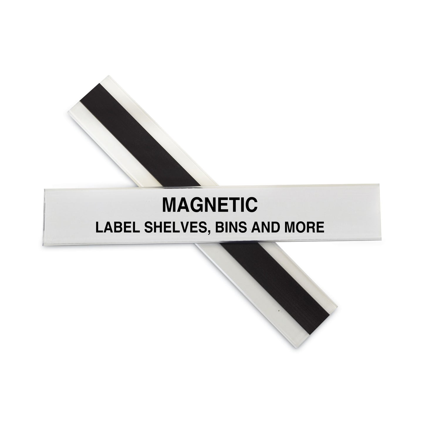 C-Line HOL-DEX Magnetic Shelf/Bin Label Holders, Side Load, 1 x 6, Clear, 10/Box (87227)