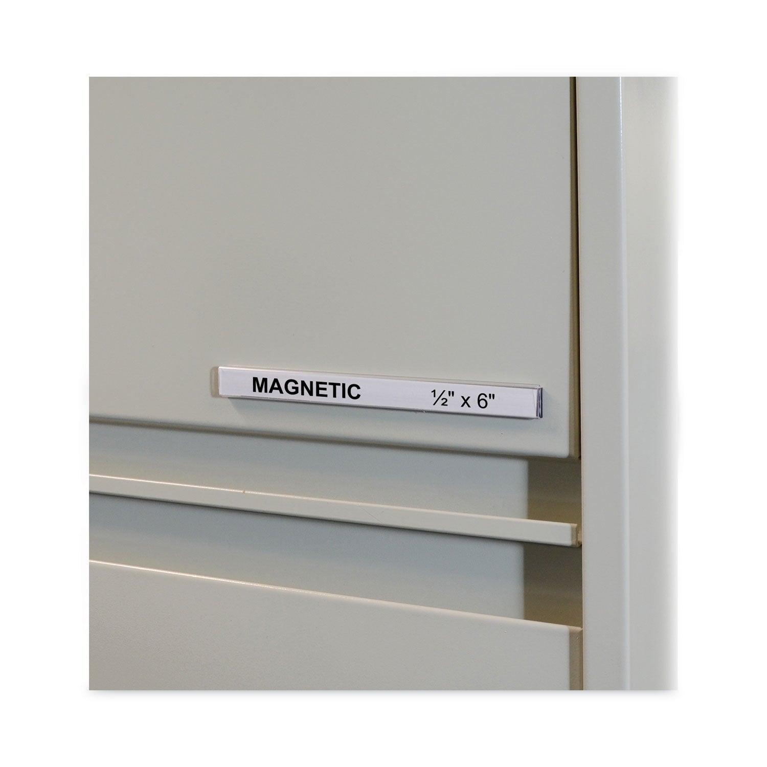 C-Line HOL-DEX Magnetic Shelf/Bin Label Holders, Side Load, 0.5 x 6, Clear, 10/Box (87207)