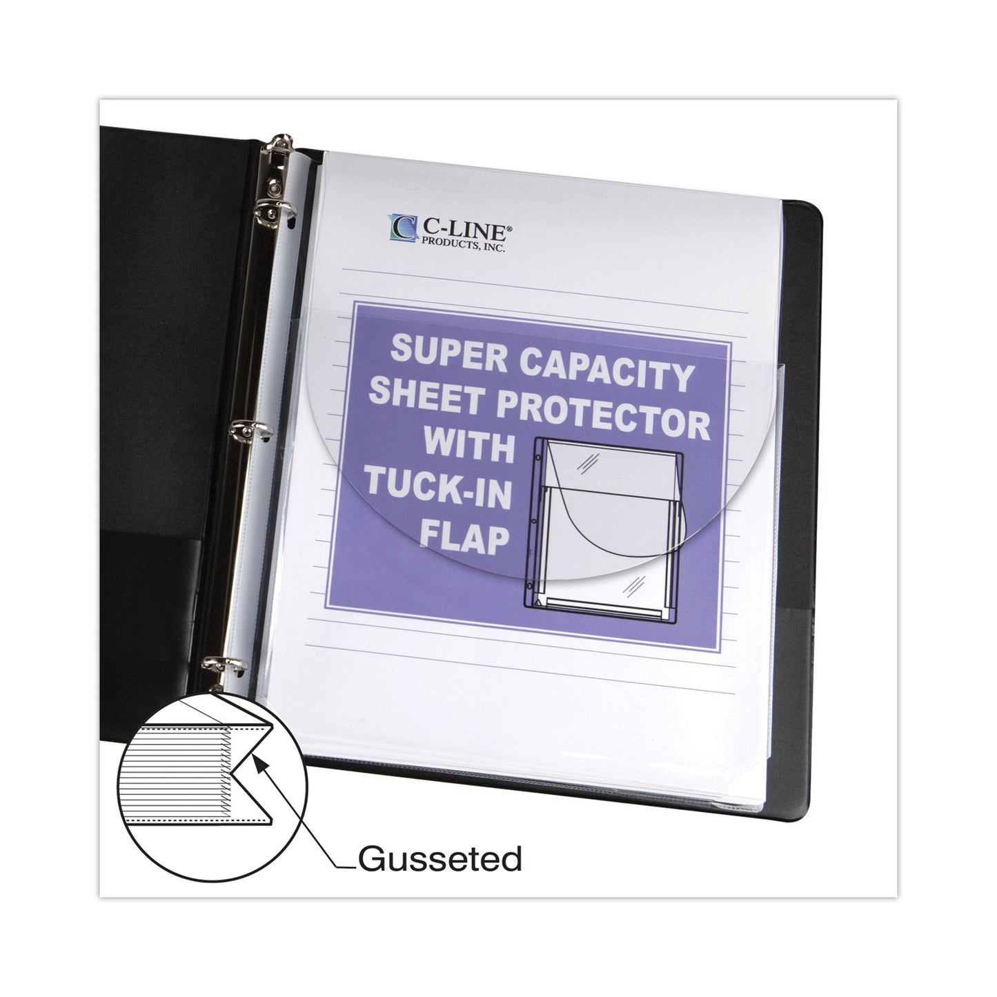 C-Line Super Capacity Sheet Protectors with Tuck-In Flap, 200", Letter Size, 10/Pack (61027)