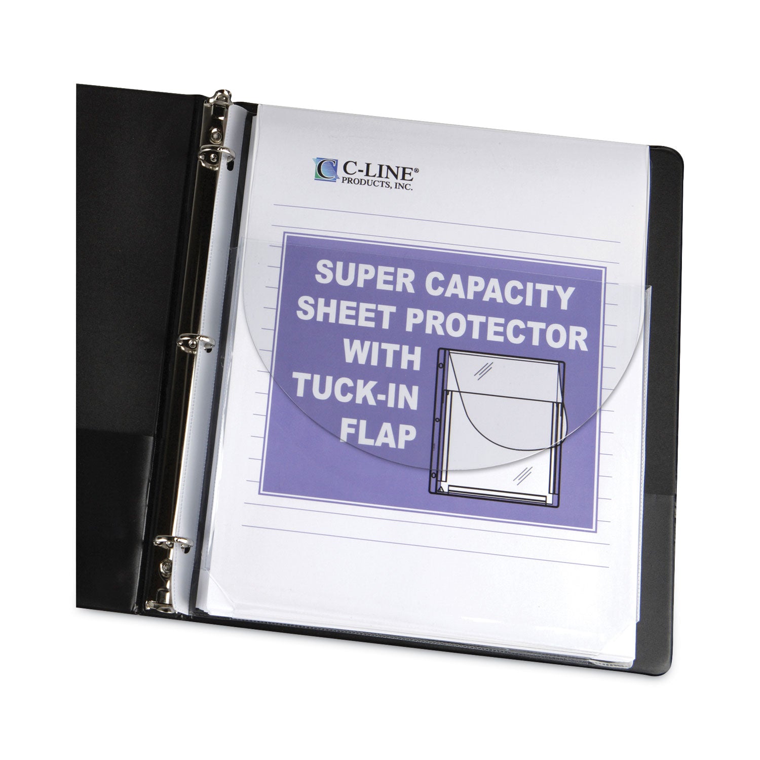 C-Line Super Capacity Sheet Protectors with Tuck-In Flap, 200", Letter Size, 10/Pack (61027)