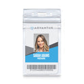 Advantus Resealable ID Badge Holders, Vertical Orientation, Transparent Frost 2.68" x 5" Holder, 2.38" x 3.75" Insert, 50/Pack (75524)