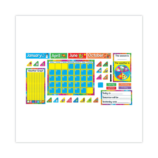 TREND Year Around Calendar Bulletin Board Set, 12-Month Calendar, 22" x 17", Assorted Colors, 106/Set (T8096)