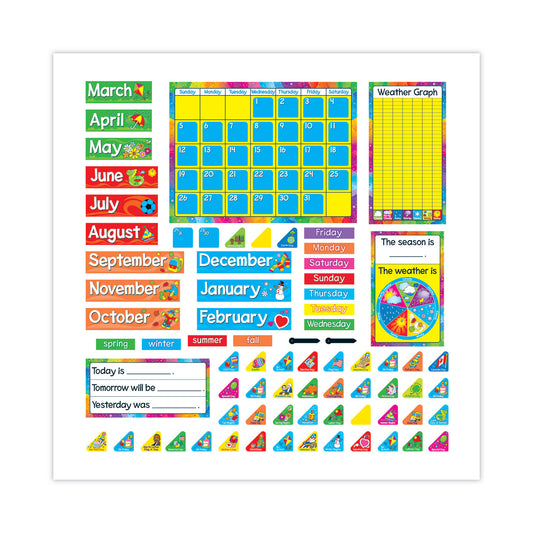 TREND Year Around Calendar Bulletin Board Set, 12-Month Calendar, 22" x 17", Assorted Colors, 106/Set (T8096)