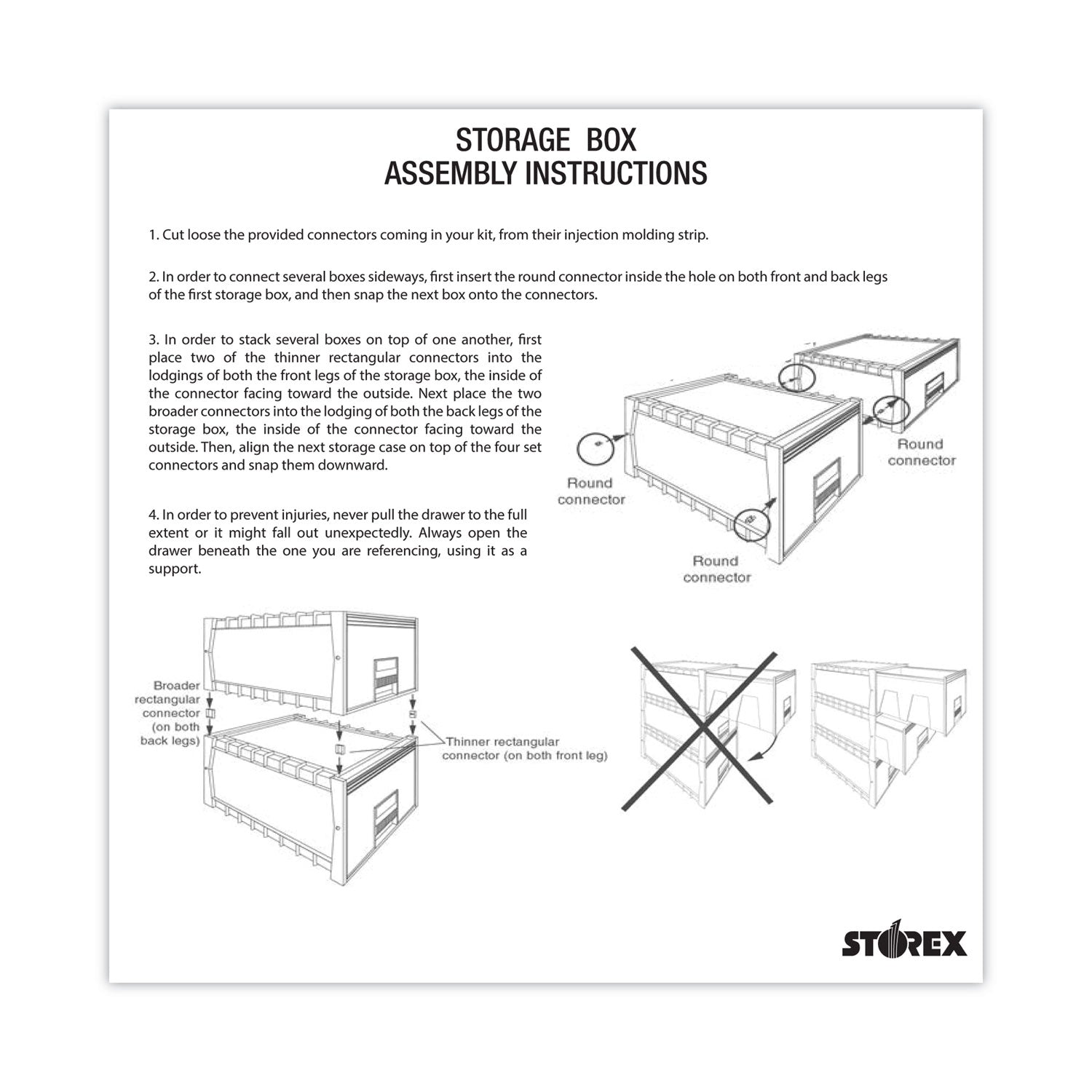 Storex Archive Storage Drawers with Key Lock, Legal Files, 18.25" x 24" x 11.5", Black/Gray (61155U01C)