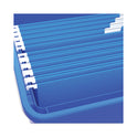 Storex Plastic File Tote, Letter/Legal Files, 18.5" x 14.25" x 10.88", Blue/Clear (61554U01C)