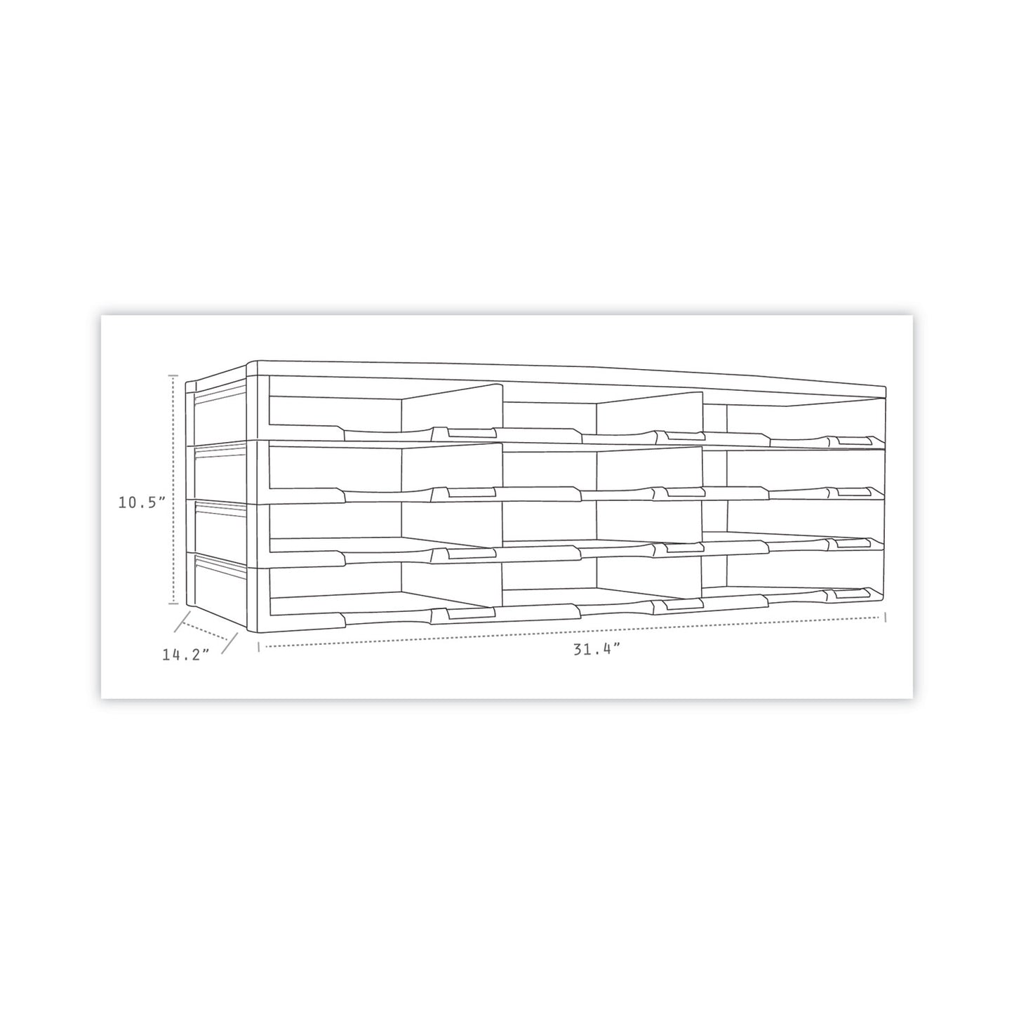 Storex Literature Organizer, 12 Compartments, 10.63 x 13.3 x 31.4, Black (61602U01C)