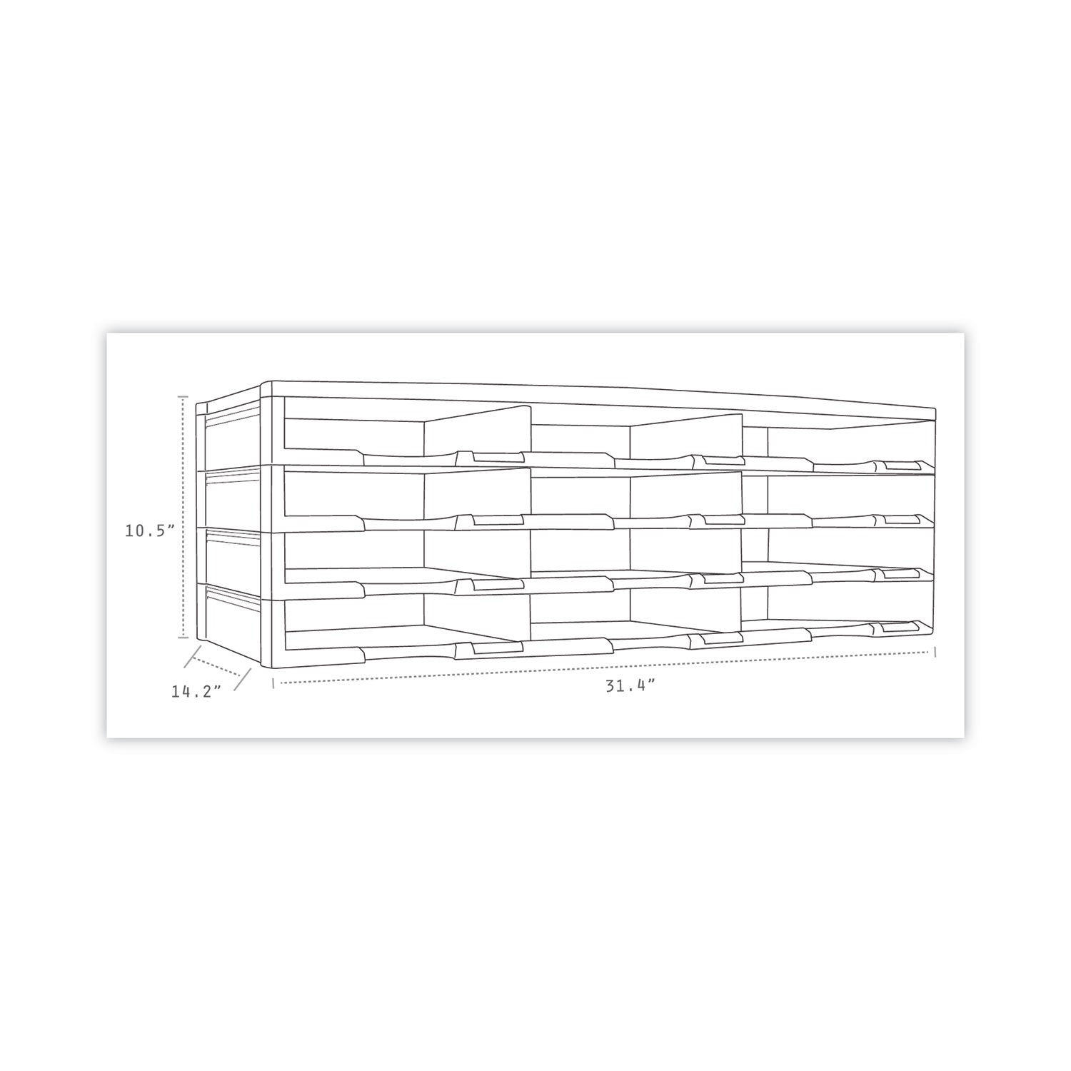 Storex Literature Organizer, 12 Compartments, 10.63 x 13.3 x 31.4, Black (61602U01C)