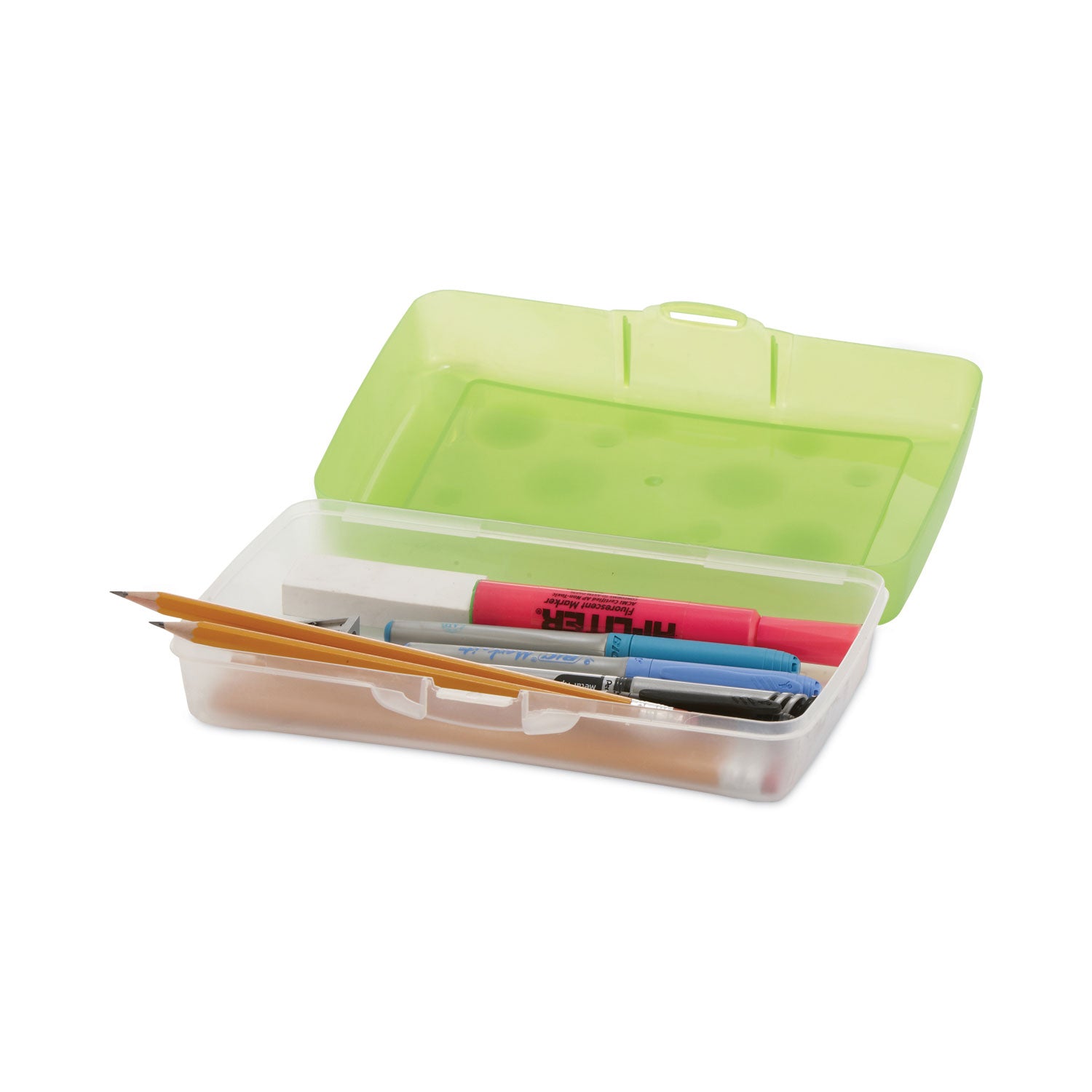 Storex Pencil Box, 8.38 x 5.63 x 2.5, Randomly Assorted Colors (61605U12C)