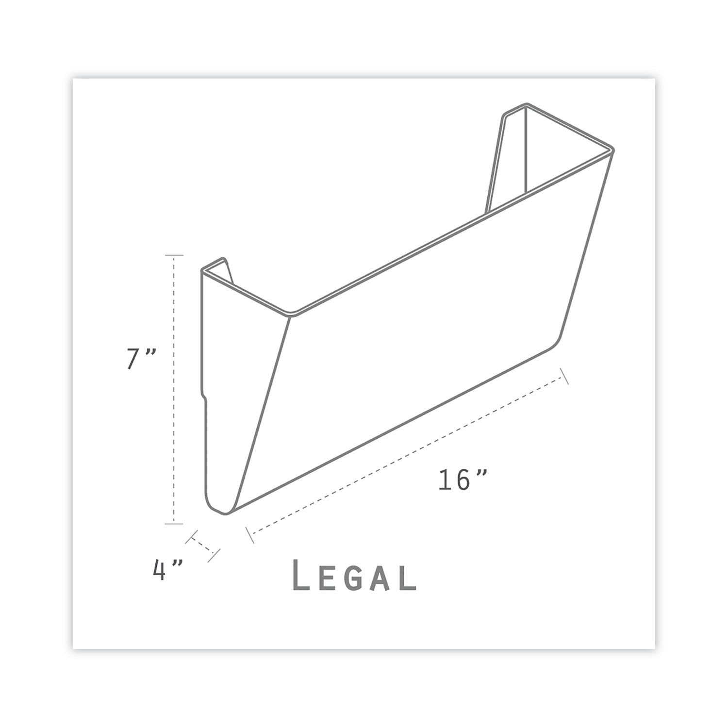 Storex Wall File, Legal Size, 16" x 4" x 7", Clear (70207U06C)