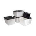 Storex Storage Tote, 16 gal, 22.7" x 18.25" x 12.86", Clear/Black (00900U04C)