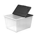 Storex Storage Tote, 16 gal, 22.7" x 18.25" x 12.86", Clear/Black (00900U04C)