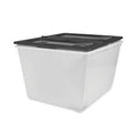 Storex Storage Tote, 16 gal, 22.7" x 18.25" x 12.86", Clear/Black (00900U04C)