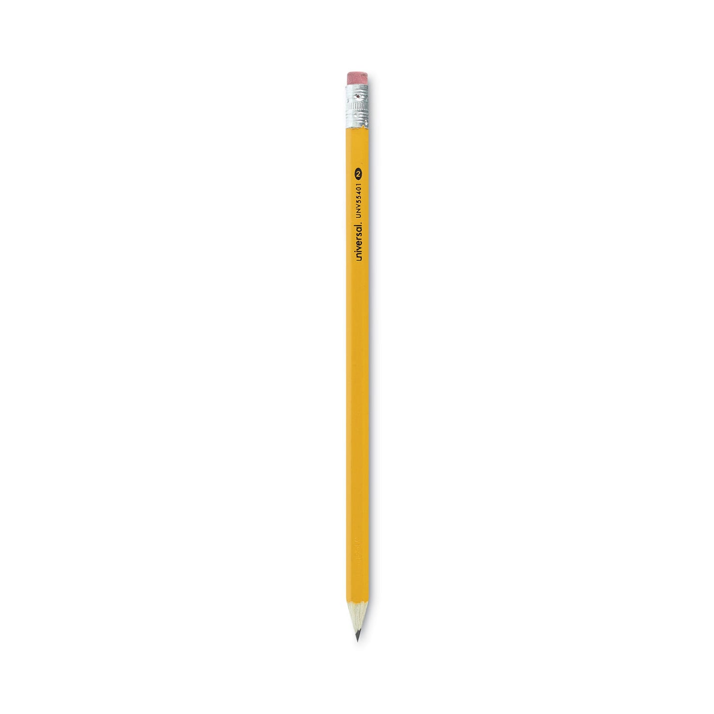 Universal #2 Pre-Sharpened Woodcase Pencil, HB (#2), Black Lead, Yellow Barrel, 24/Pack (55401)