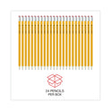 Universal #2 Pre-Sharpened Woodcase Pencil, HB (#2), Black Lead, Yellow Barrel, 24/Pack (55401)