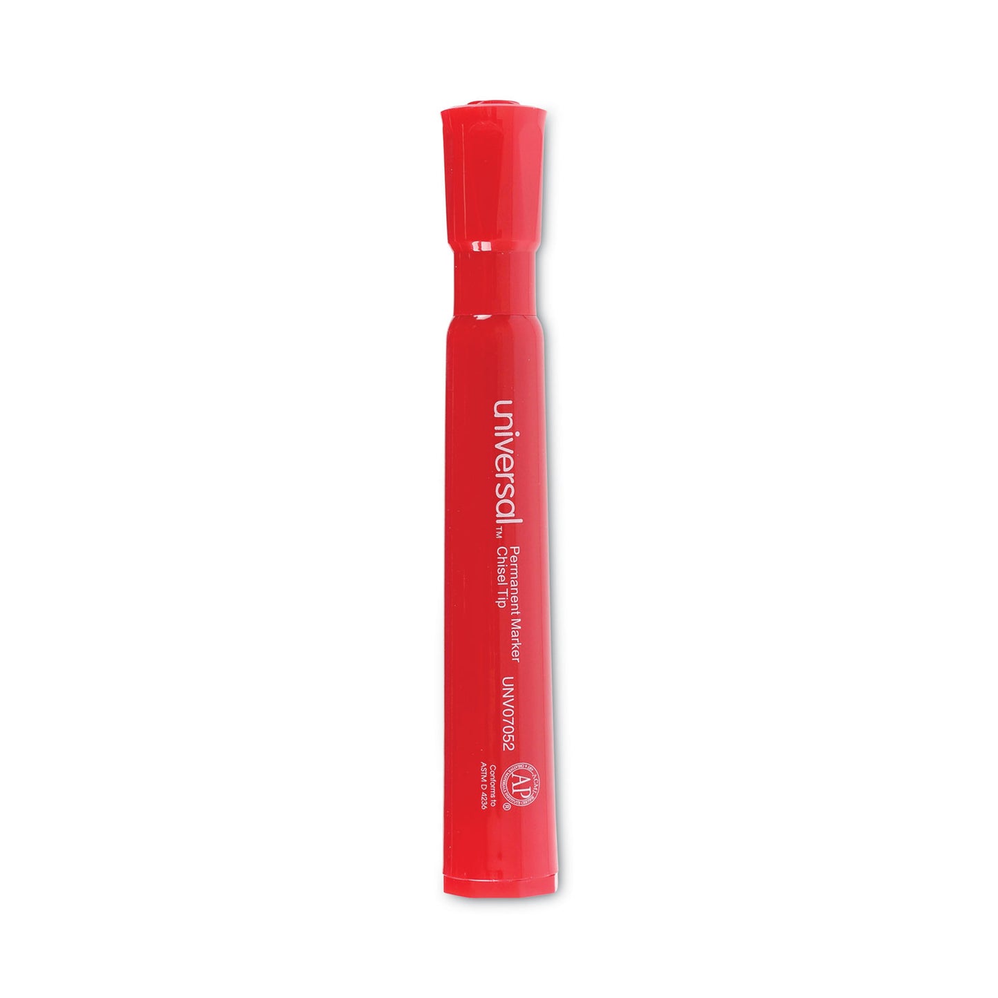 Universal Chisel Tip Permanent Marker, Broad Chisel Tip, Red, Dozen (07052)