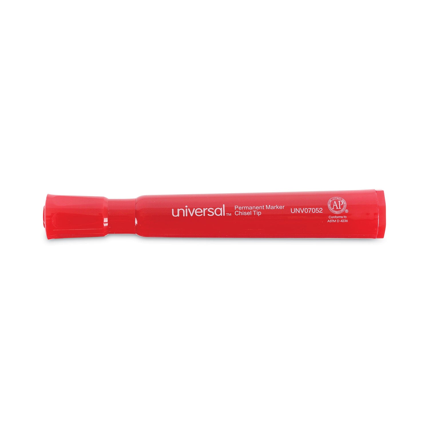 Universal Chisel Tip Permanent Marker, Broad Chisel Tip, Red, Dozen (07052)