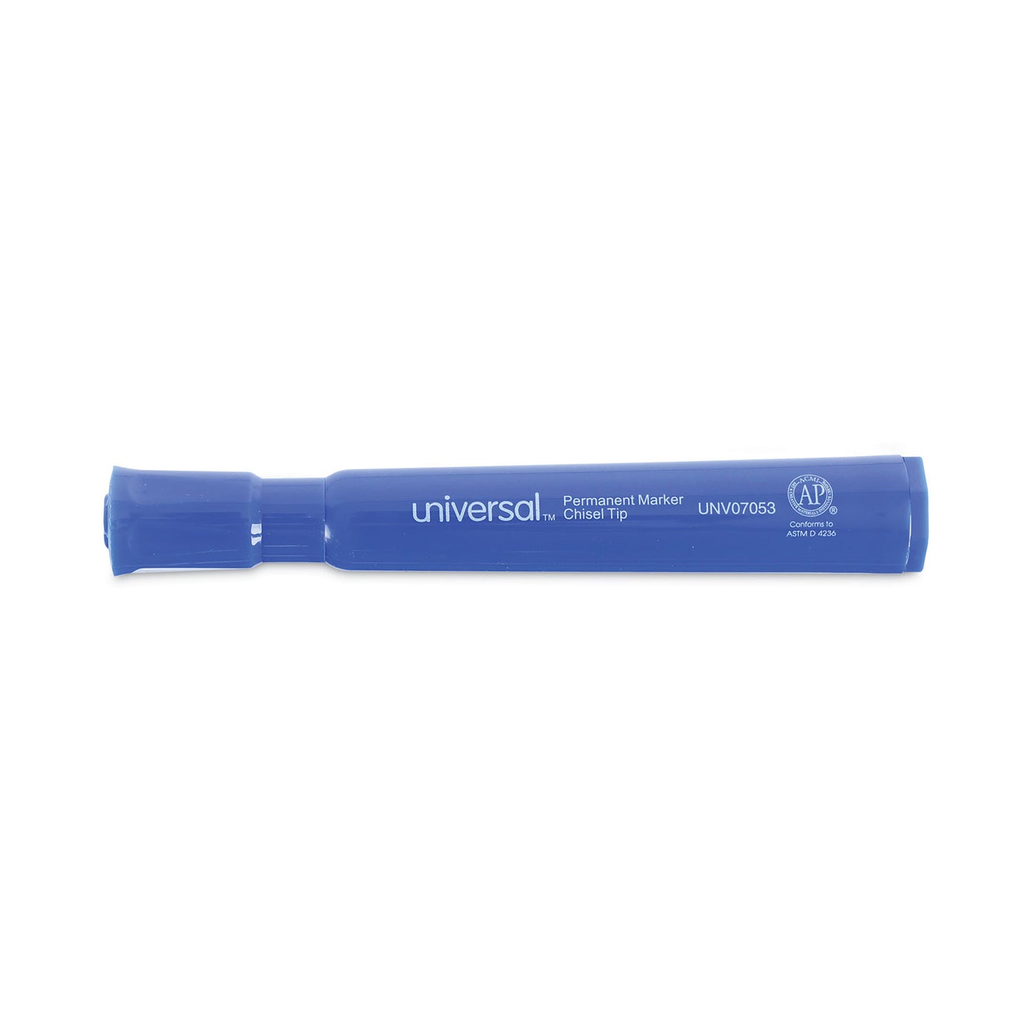 Universal Chisel Tip Permanent Marker, Broad Chisel Tip, Blue, Dozen (07053)