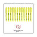 Universal Pocket Highlighters, Fluorescent Yellow Ink, Chisel Tip, Yellow Barrel, Dozen (08851)