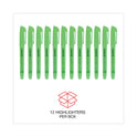 Universal Pocket Highlighters, Fluorescent Green Ink, Chisel Tip, Green Barrel, Dozen (08852)