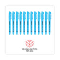 Universal Pocket Highlighters, Fluorescent Blue Ink, Chisel Tip, Blue Barrel, Dozen (08854)