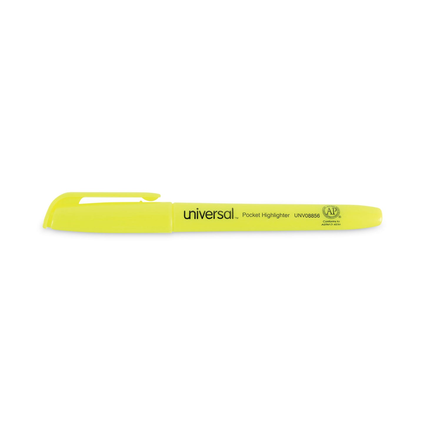 Universal Pocket Highlighter Value Pack, Fluorescent Yellow Ink, Chisel Tip, Yellow Barrel, 36/Pack (08856)