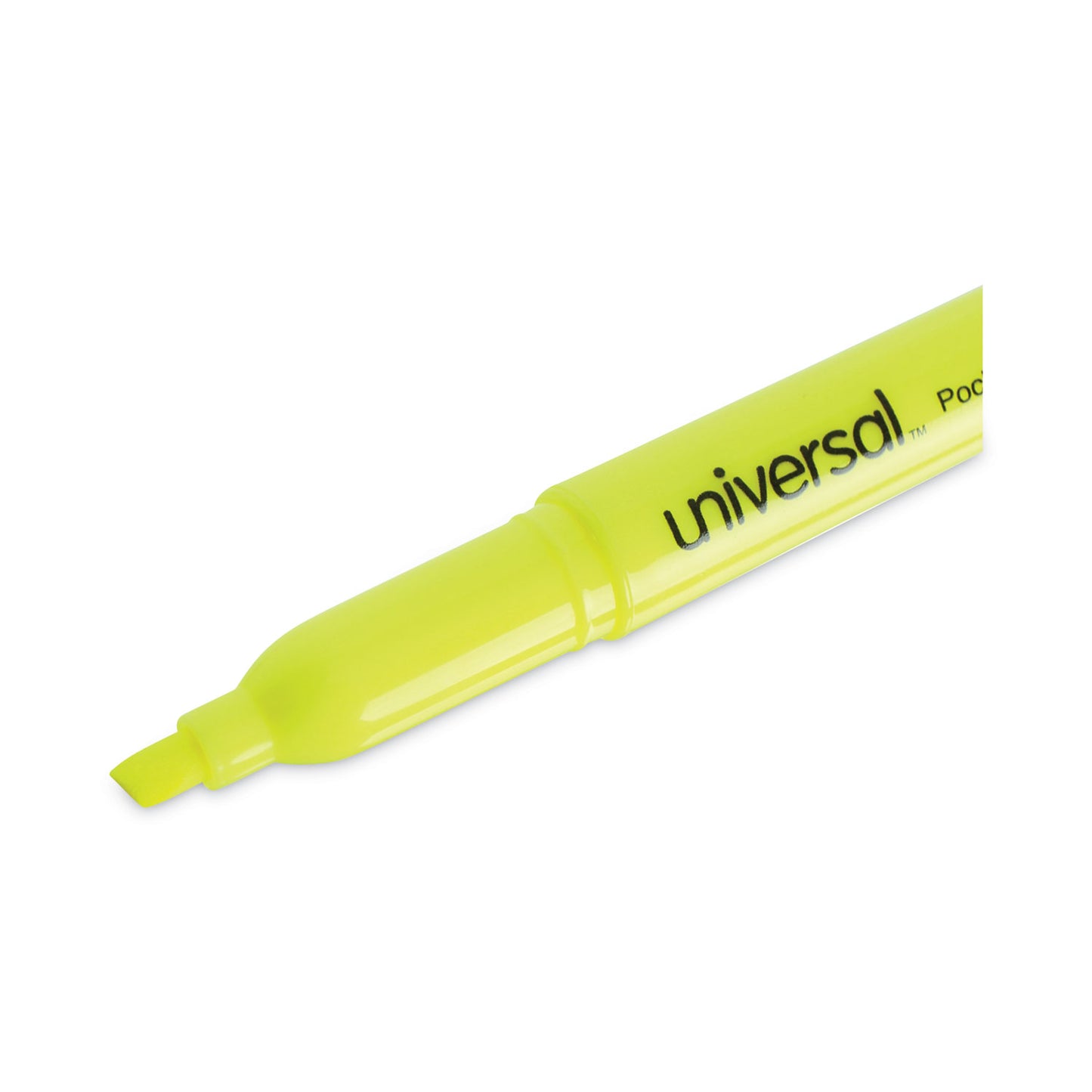 Universal Pocket Highlighter Value Pack, Fluorescent Yellow Ink, Chisel Tip, Yellow Barrel, 36/Pack (08856)