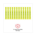 Universal Desk Highlighters, Fluorescent Yellow Ink, Chisel Tip, Yellow Barrel, Dozen (08861)