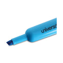 Universal Desk Highlighters, Fluorescent Blue Ink, Chisel Tip, Blue Barrel, Dozen (08864)