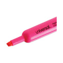 Universal Desk Highlighters, Fluorescent Pink Ink, Chisel Tip, Pink Barrel, Dozen (08865)