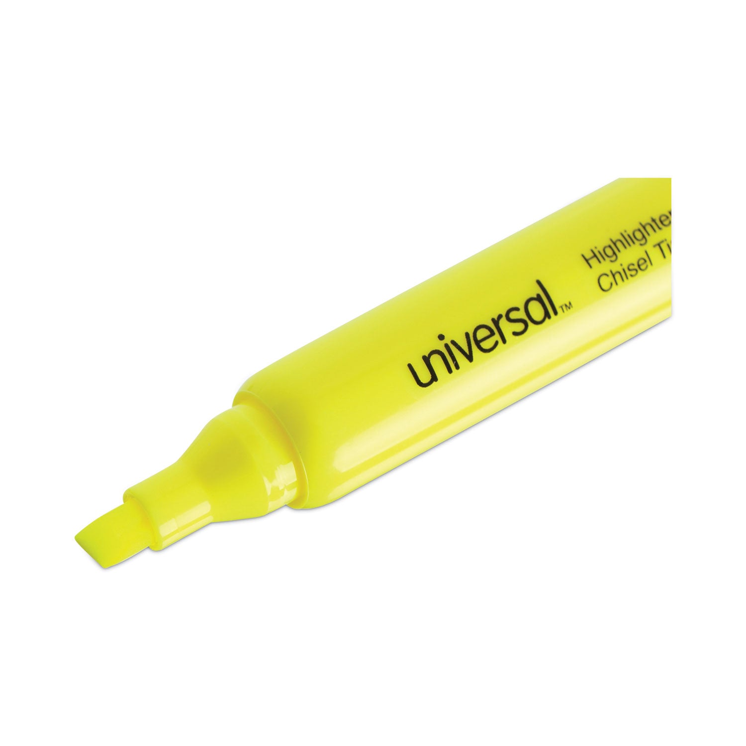 Universal Desk Highlighter Value Pack, Fluorescent Yellow Ink, Chisel Tip, Yellow Barrel, 36/Pack (08866)