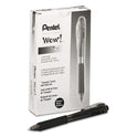 Pentel WOW! Ballpoint Pen, Retractable, Medium 1 mm, Black Ink, Smoke/Black Barrel, Dozen (BK440A)