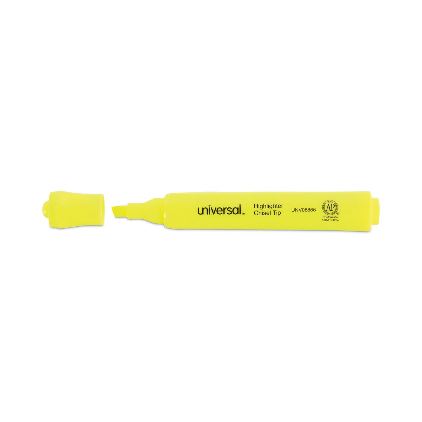 Universal Desk Highlighter Value Pack, Fluorescent Yellow Ink, Chisel Tip, Yellow Barrel, 36/Pack (08866)