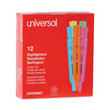 Universal Desk Highlighters, Assorted Ink Colors, Chisel Tip, Assorted Barrel Colors, Dozen (08867)