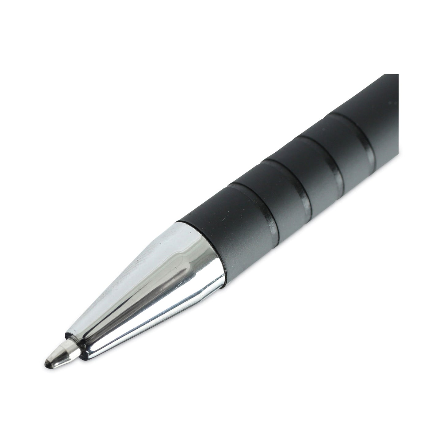 Universal Ballpoint Pen, Retractable, Medium 1 mm, Black Ink, Black Barrel, Dozen (15510)