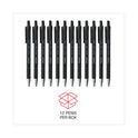 Universal Ballpoint Pen, Retractable, Medium 1 mm, Black Ink, Black Barrel, Dozen (15510)