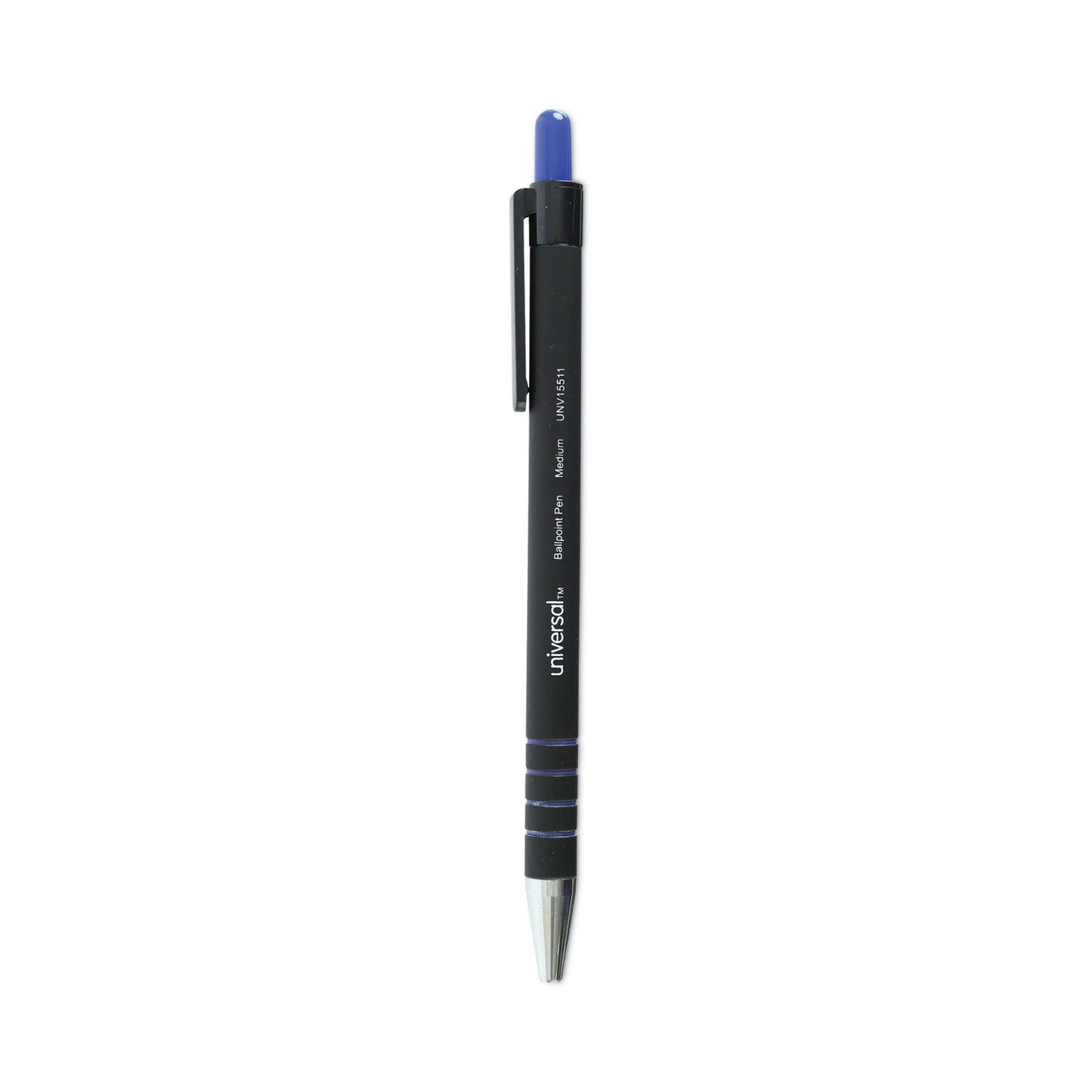 Universal Ballpoint Pen, Retractable, Medium 1 mm, Blue Ink, Blue Barrel, Dozen (15511)