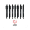 Universal Ballpoint Pen, Retractable, Fine 0.7 mm, Black Ink, Black Barrel, Dozen (15520)