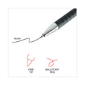 Universal Ballpoint Pen, Retractable, Fine 0.7 mm, Black Ink, Black Barrel, Dozen (15520)