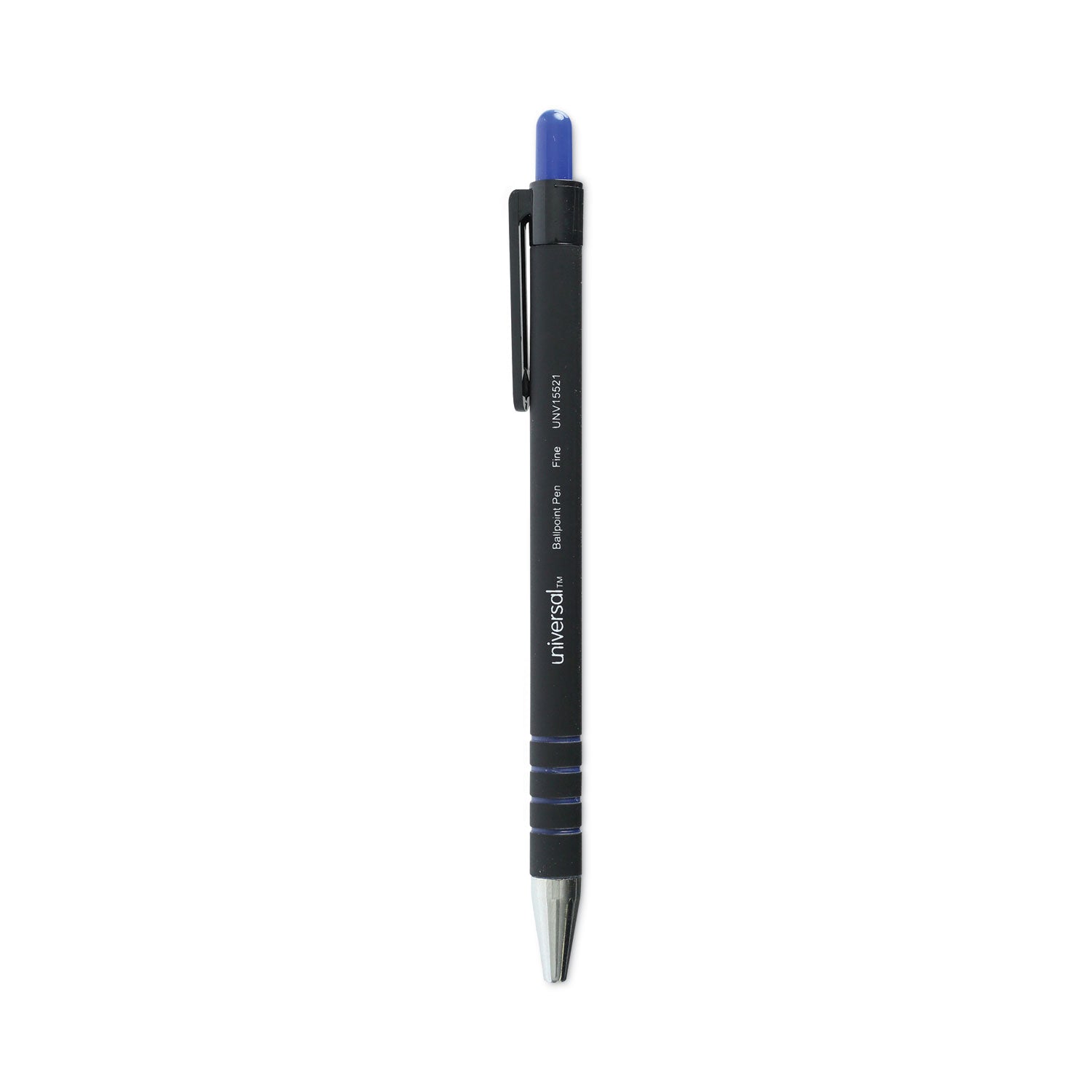 Universal Ballpoint Pen, Retractable, Fine 0.7 mm, Blue Ink, Blue Barrel, Dozen (15521)