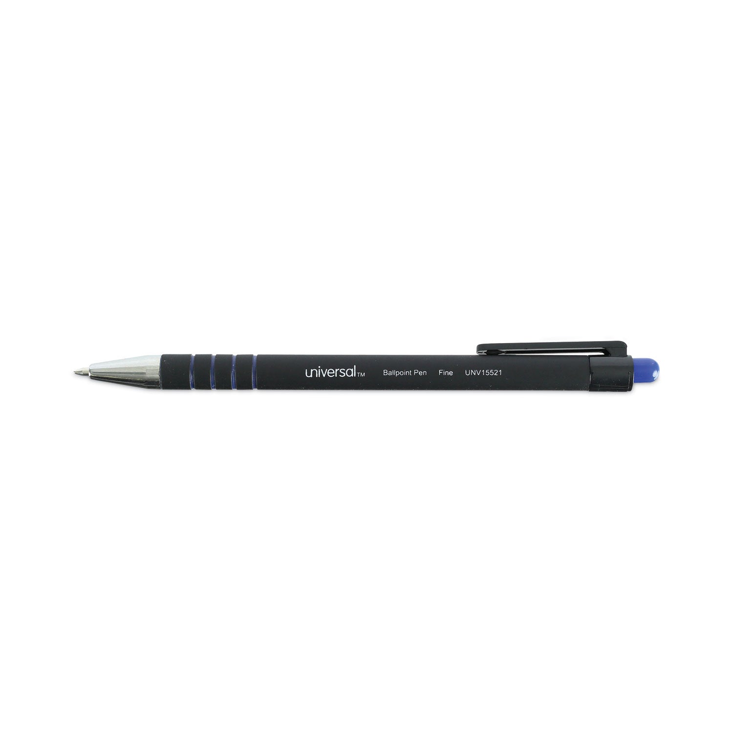 Universal Ballpoint Pen, Retractable, Fine 0.7 mm, Blue Ink, Blue Barrel, Dozen (15521)