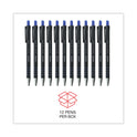 Universal Ballpoint Pen, Retractable, Fine 0.7 mm, Blue Ink, Blue Barrel, Dozen (15521)