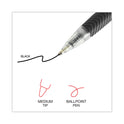 Universal Comfort Grip Ballpoint Pen, Retractable, Medium 1 mm, Black Ink, Clear/Black Barrel, Dozen (15530)