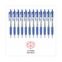 Universal Comfort Grip Ballpoint Pen, Retractable, Medium 1 mm, Blue Ink, Clear/Blue Barrel, Dozen (15531)