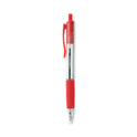 Universal Comfort Grip Ballpoint Pen, Retractable, Medium 1 mm, Red Ink, Clear/Red Barrel, Dozen (15532)